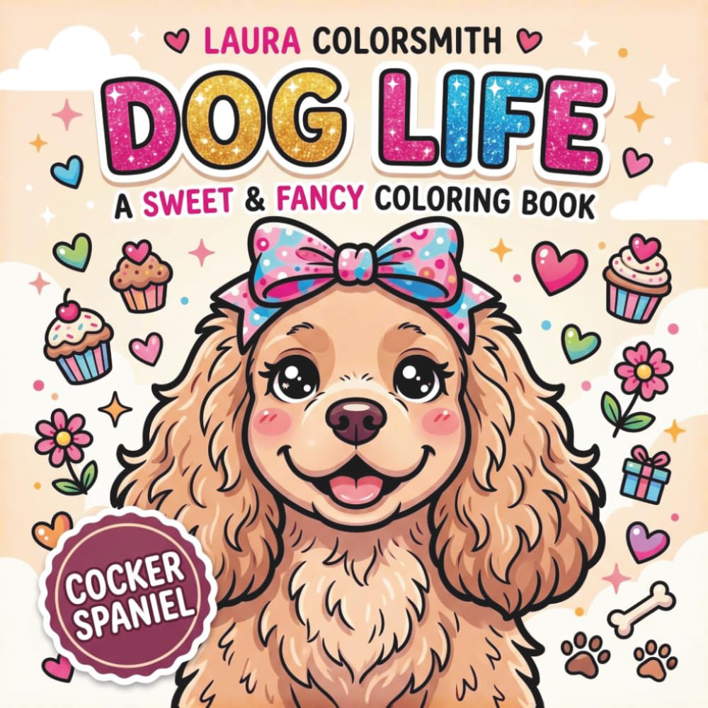Cocker Spaniel Dog Life – A Sweet & Fancy Coloring Book: Relax, Relieve Stress & Enjoy Coloring Adorable Cocker Spaniels – Perfect for Kids & Adults (Dog Life Coloring Book)
