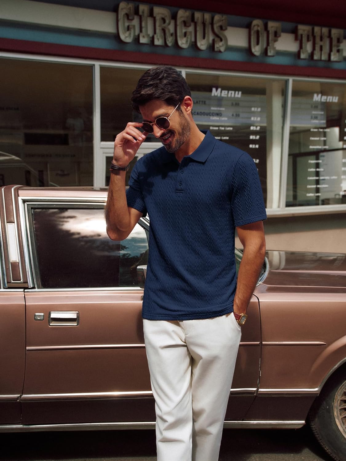 PJ PAUL JONES Mens Polo Shirts Short Sleeve Casual Collared Summer Vacation Shirts Golf Polo Shirts - Image 3