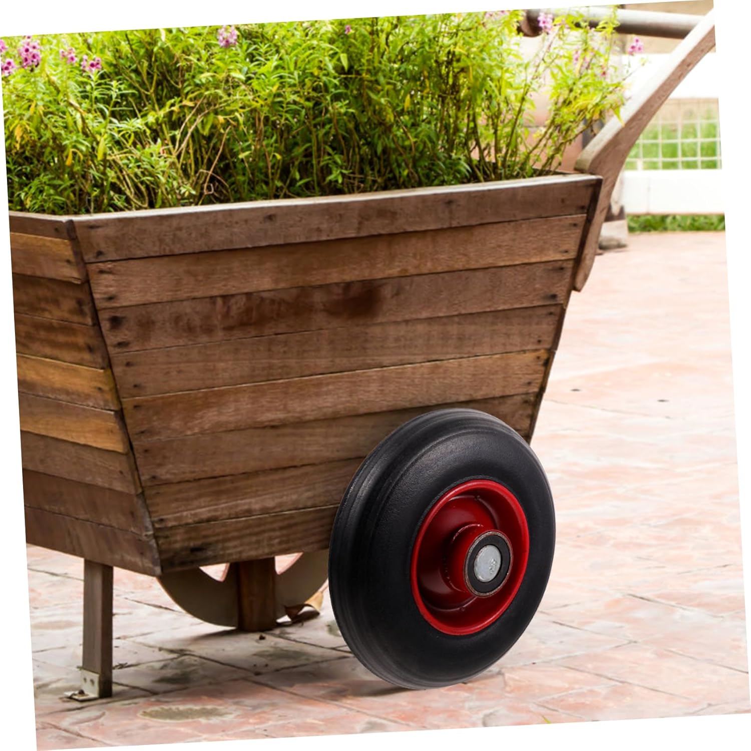 VICASKY Replacement Solid Wheel for Garden Cart Silent Tire Durable Non Inflatable Design for Garden Carts and Random Color