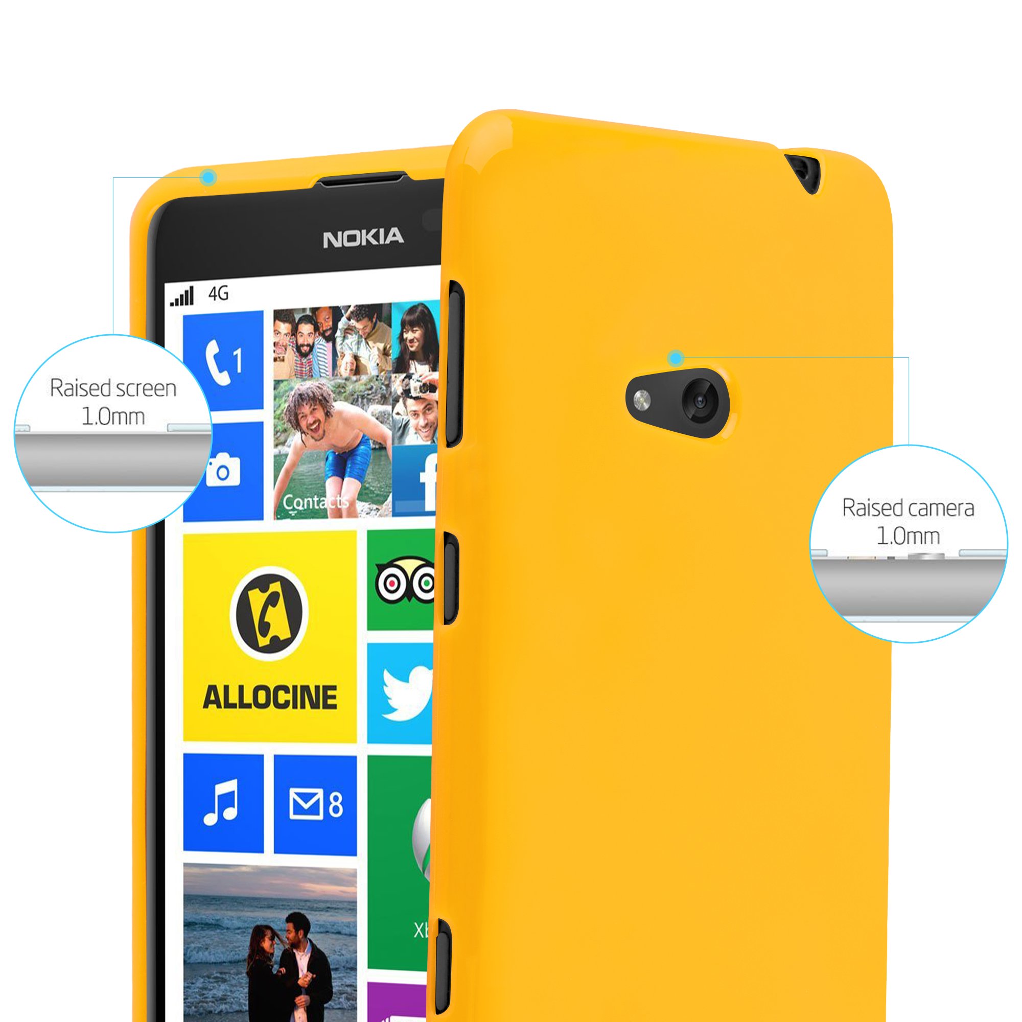 Cadorabo Smartphone Chain Nokia Lumia 650 | Lanyard Regolabile Giallo Grigio