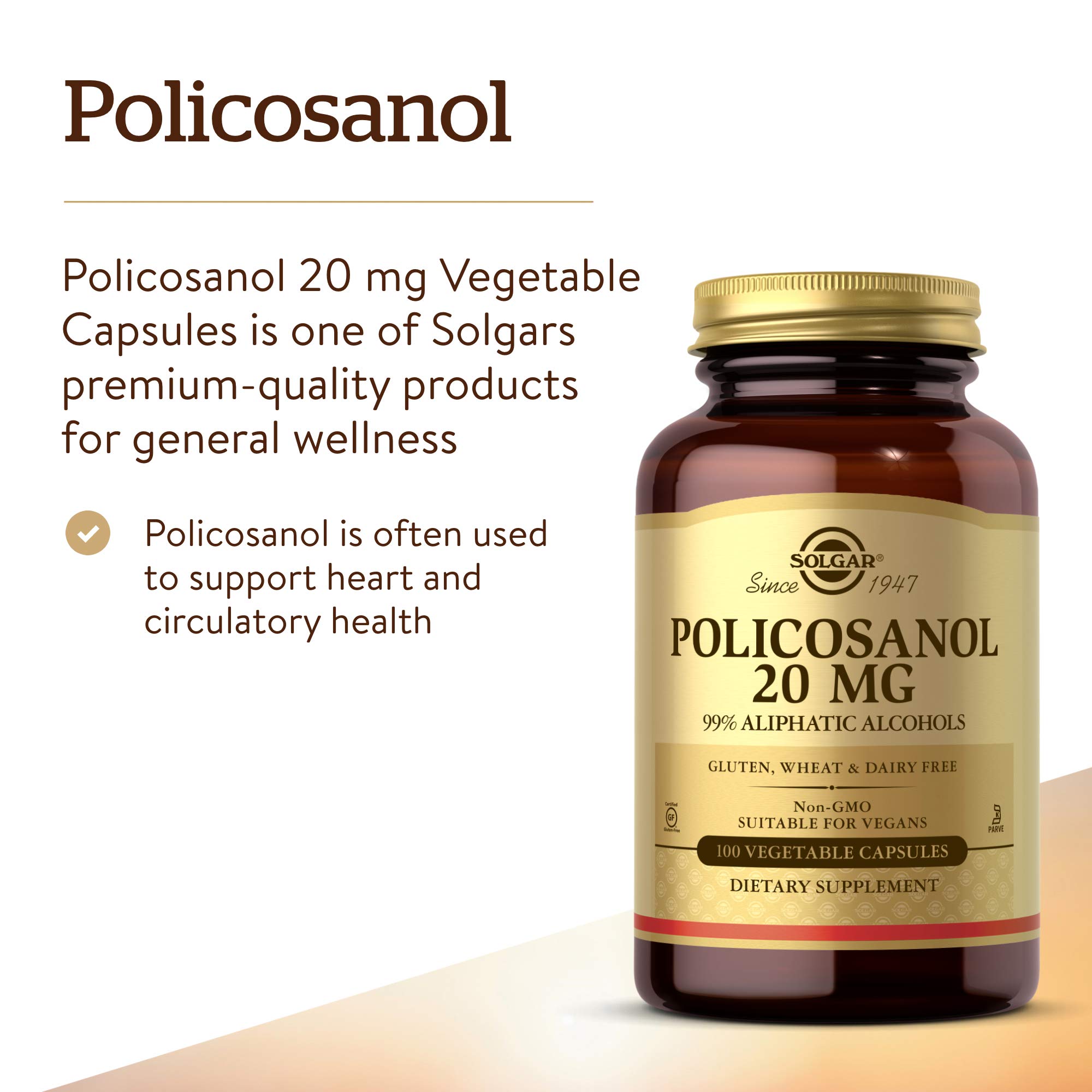 Solgar Policosanol 20 mg, 100 Vegetable Capsules — Amazon image 3