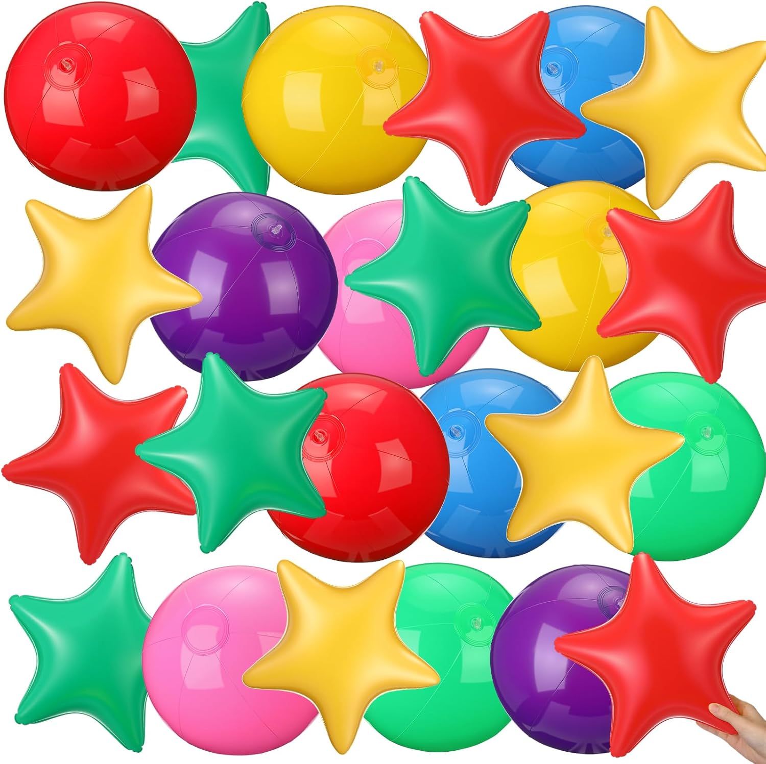 24 Pcs Inflatable Star Ball Colorful Beach Balls 12 in Floating Ball for Swimming Pool Favor Water Gender Reveal Wedding Birthday Party Prom