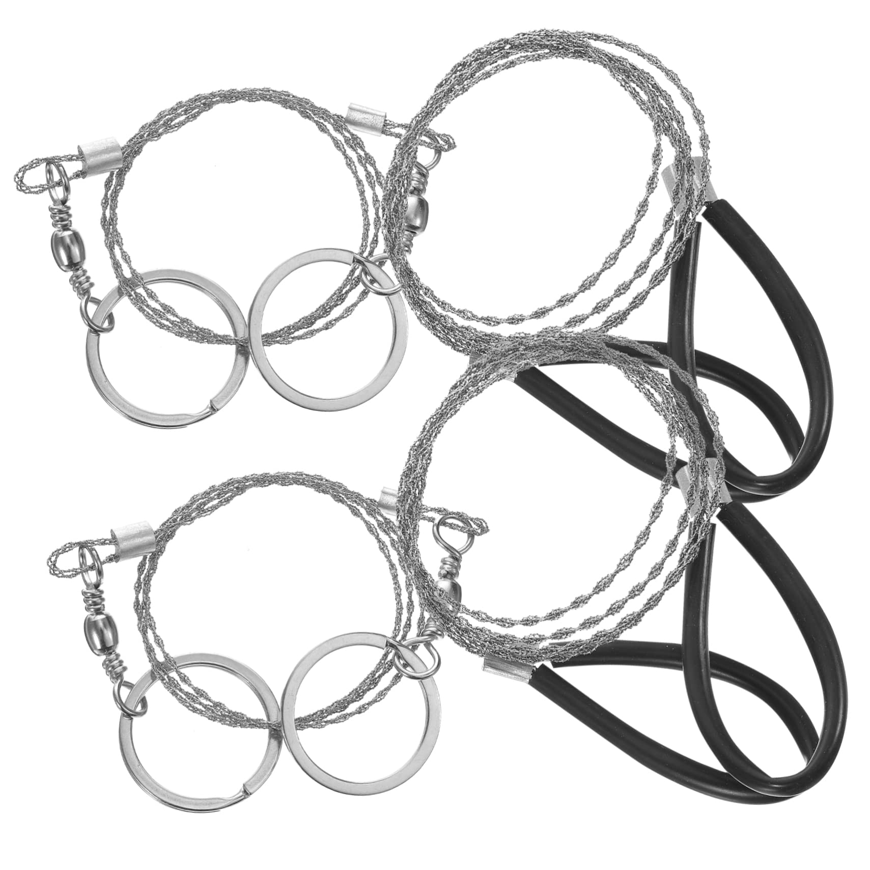 VICASKY 4pcs Portable Wire Saw Survival Chainsaw Steel Material Pocket Saws Outdoor Cutting Cable