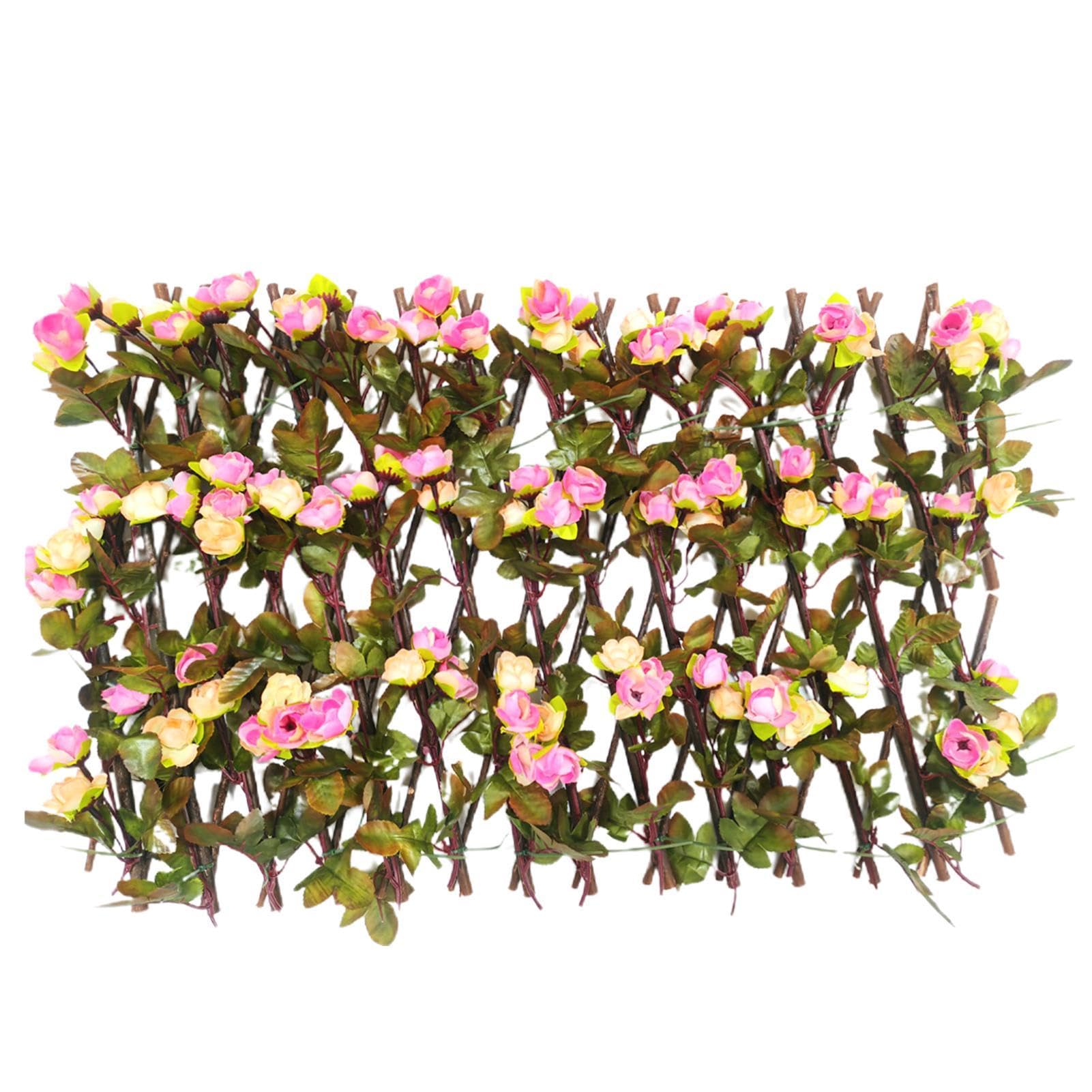 Comfoliving Multicolor Fence Privacy Screen, Artificial Ivy Fence Screening, Garden Screening Privacy Hedge Screen Expanding Le Af Trellis, Decorative Artificial Garden Hedges For Shopping Malls, 40X20cm Uexpanded