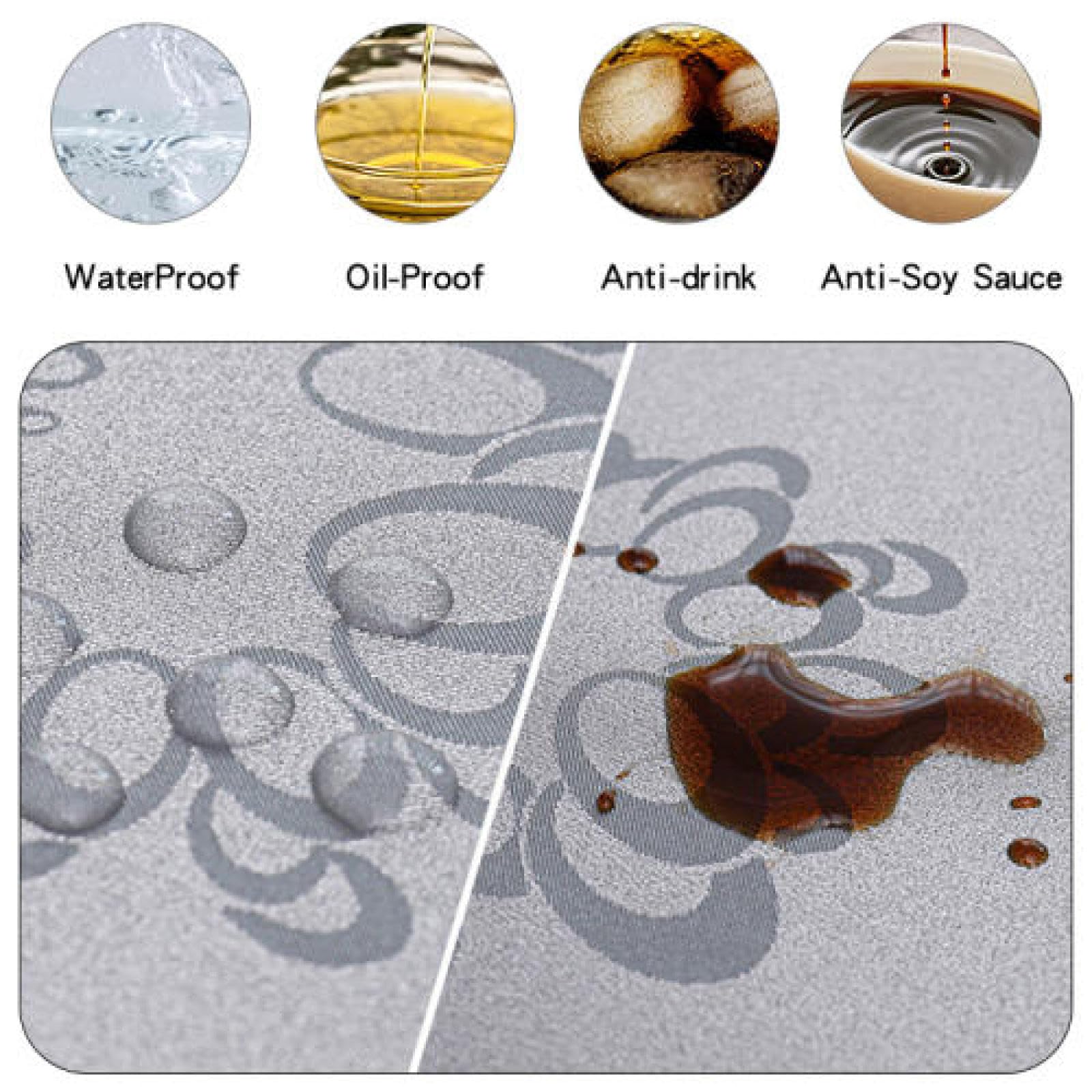 Manteles Mesa Antimanchas Impermeable PVC Anti Caliente Nórdico o para Cocina Comedor White C 140 × 180cm