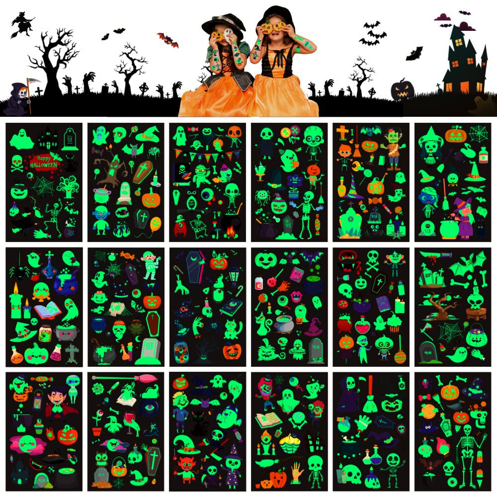 Halloween Glow Tattoos - 360 Pieces for Kids! -3