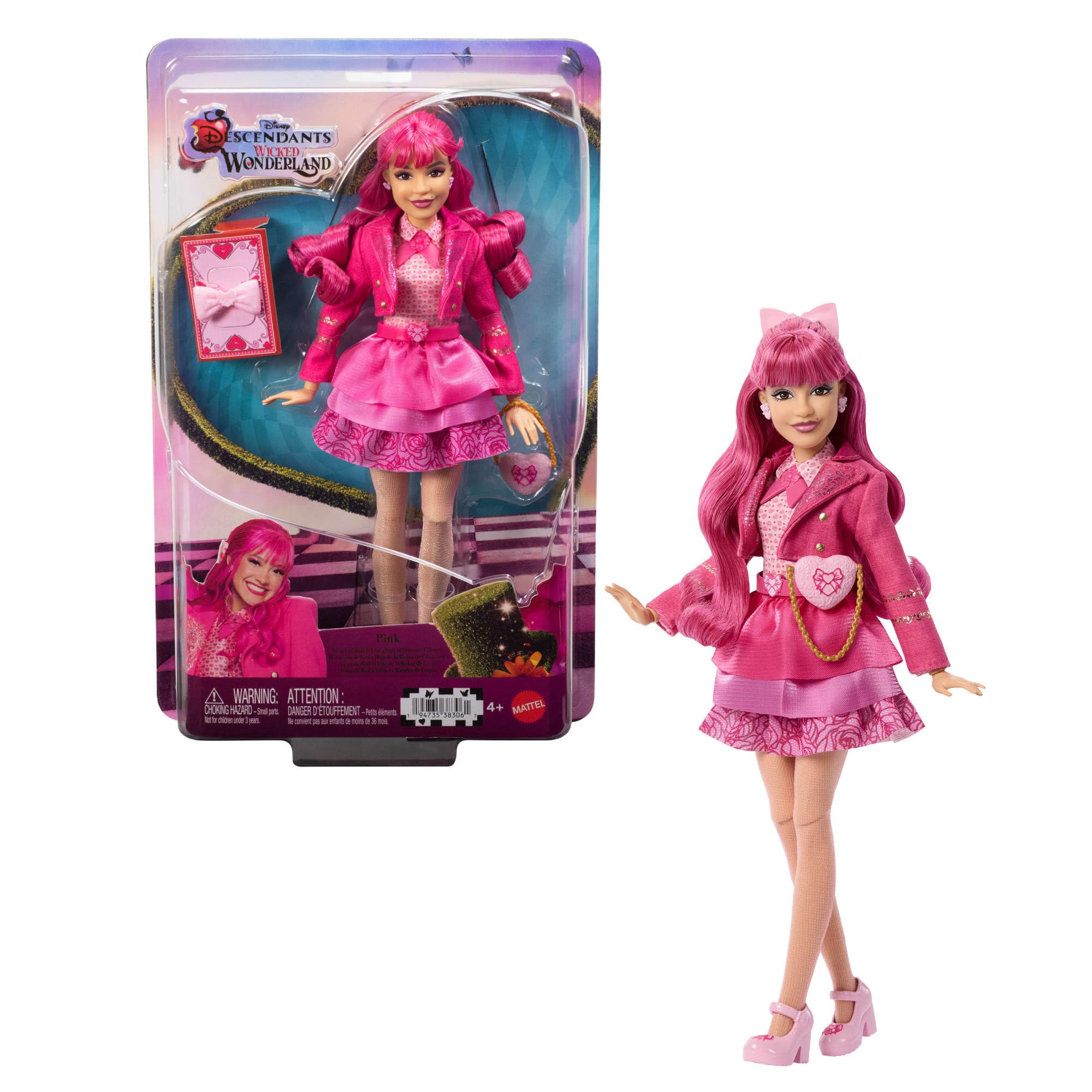 Mattel Disney „Descendants: Wicked Wonderland“ Modepuppe und Accessoires, Pink, Schwester von Red und Tochter der Herzkönigin, mit vom Film inspirierter Kleidung, JMP47
