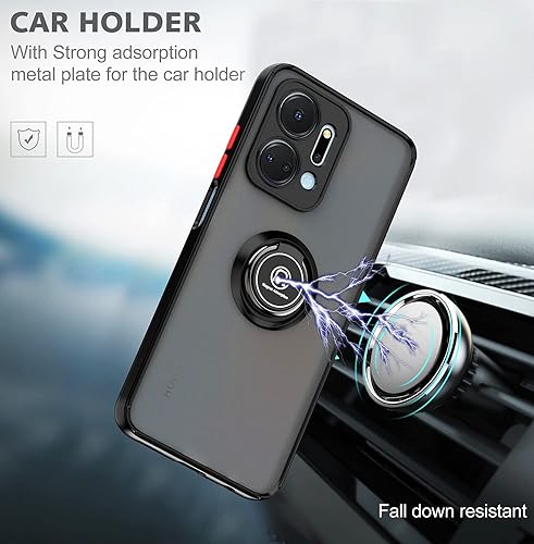 Miniatura 4 de QUIETIP Funda compatible con Honor X7a con protector de pantalla, TPU + policarbonato duro a prueba de golpes, anillo magnético para soporte de
