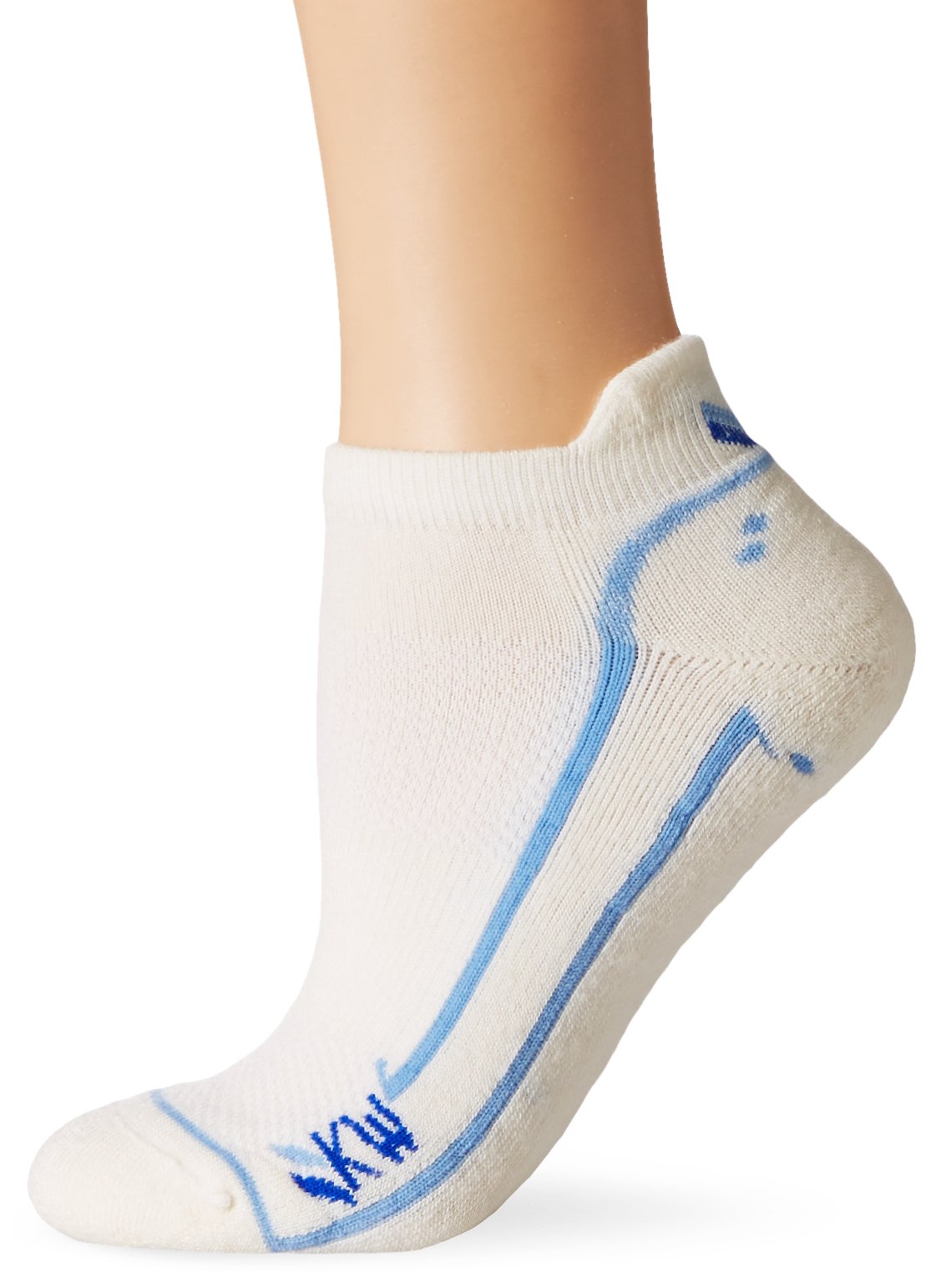 KENTWOOLWomen's KW Sport Skinny Sock (Natural/Blue, Large)