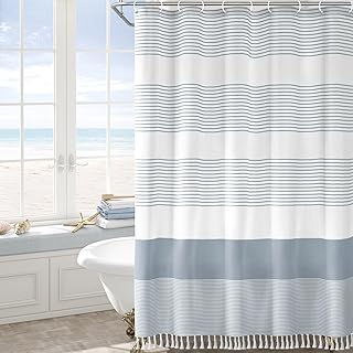 Awellife Blue Shower Curtain Beach Ocean Coastal Nautical Shower Curtain...