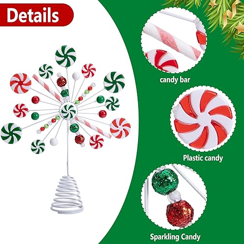 Miniatura 3 de RunNico Decoración para árbol de Navidad con forma de copo de nieve de caramelo, decoración de árbol de Navidad de bastón de caramelo, decoración de