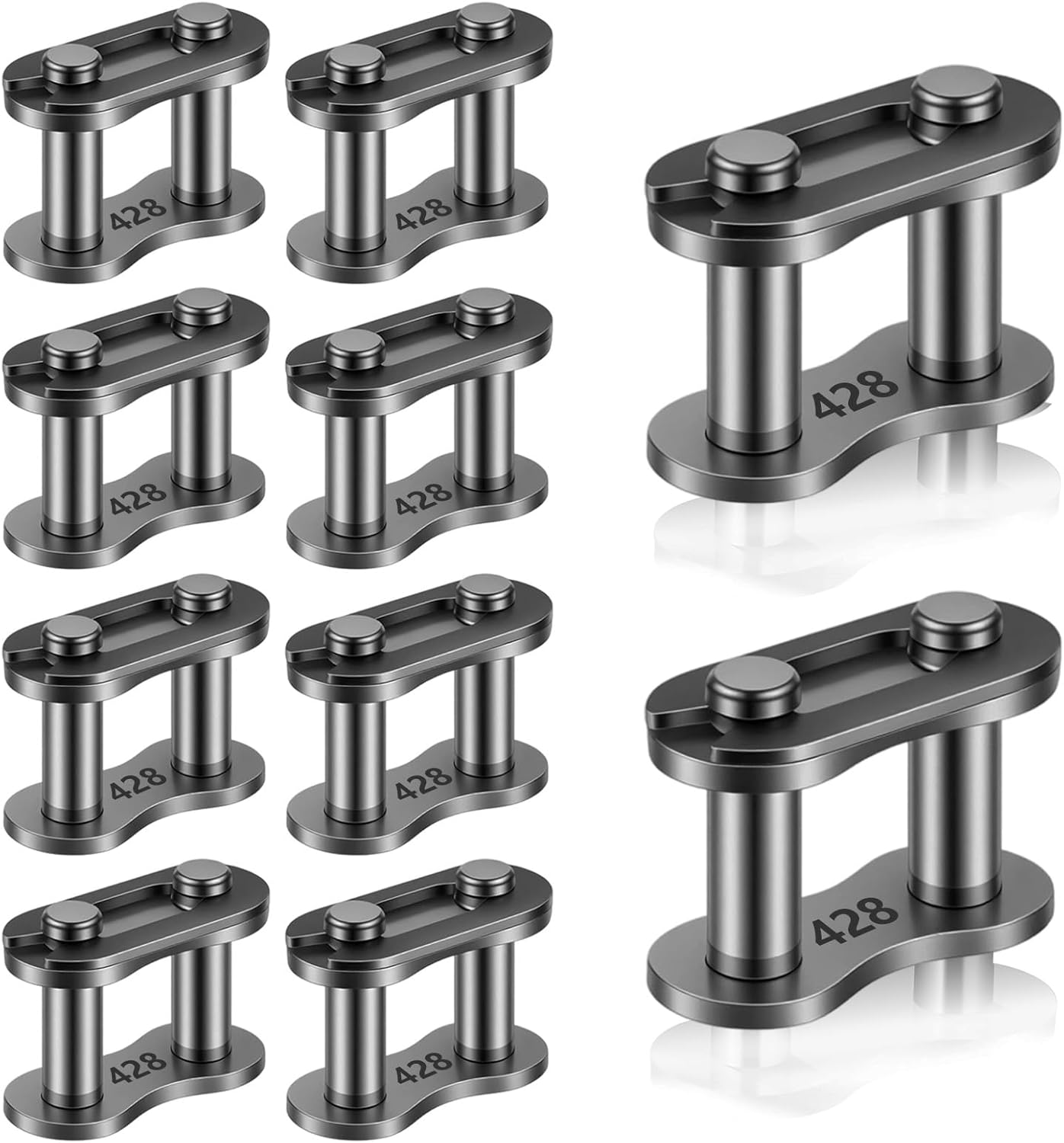 10 Pcs #428 Steel Alloy Bike Roller Chain Connector Links Chain Master Links Master Link Connector Replacement for Bicycle Bike Scooter ATV Karting