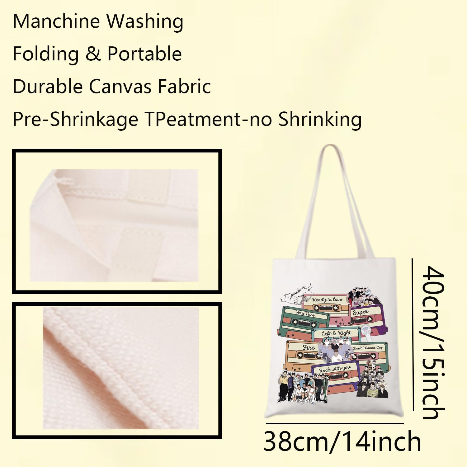 UJIMS 17 Album Tote Bag Korea-Pop Boy Band Fans Gift Korea-Pop Merchandise Korean Music Merch - Image 7