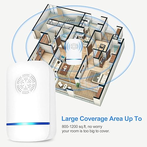 Miniatura 9 de Repelente ultrasónico de plagas para interiores, 6 unidades, repelente electrónico de plagas y ratones, enchufe ultrasónico para mosquitos, ratones,