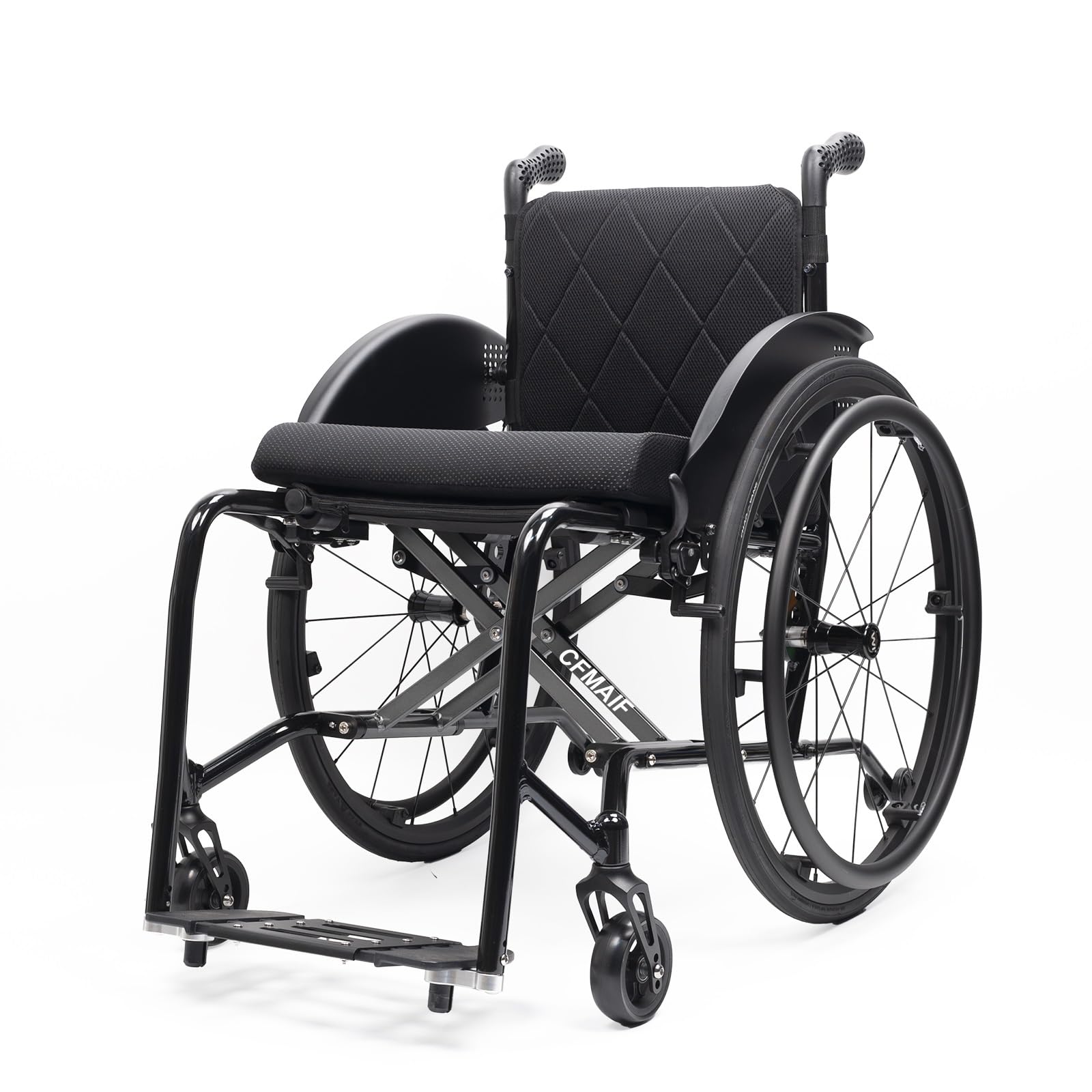 Ultralekki Wózek Inwalidzki Kompaktowy,aluminiowy składany | Dorosły, Samojezdny, Transport, Transport, zdejmowane podnóżki, Hamulce ręczne, Zewnętrzne (A,40cm/15.7in Seat)