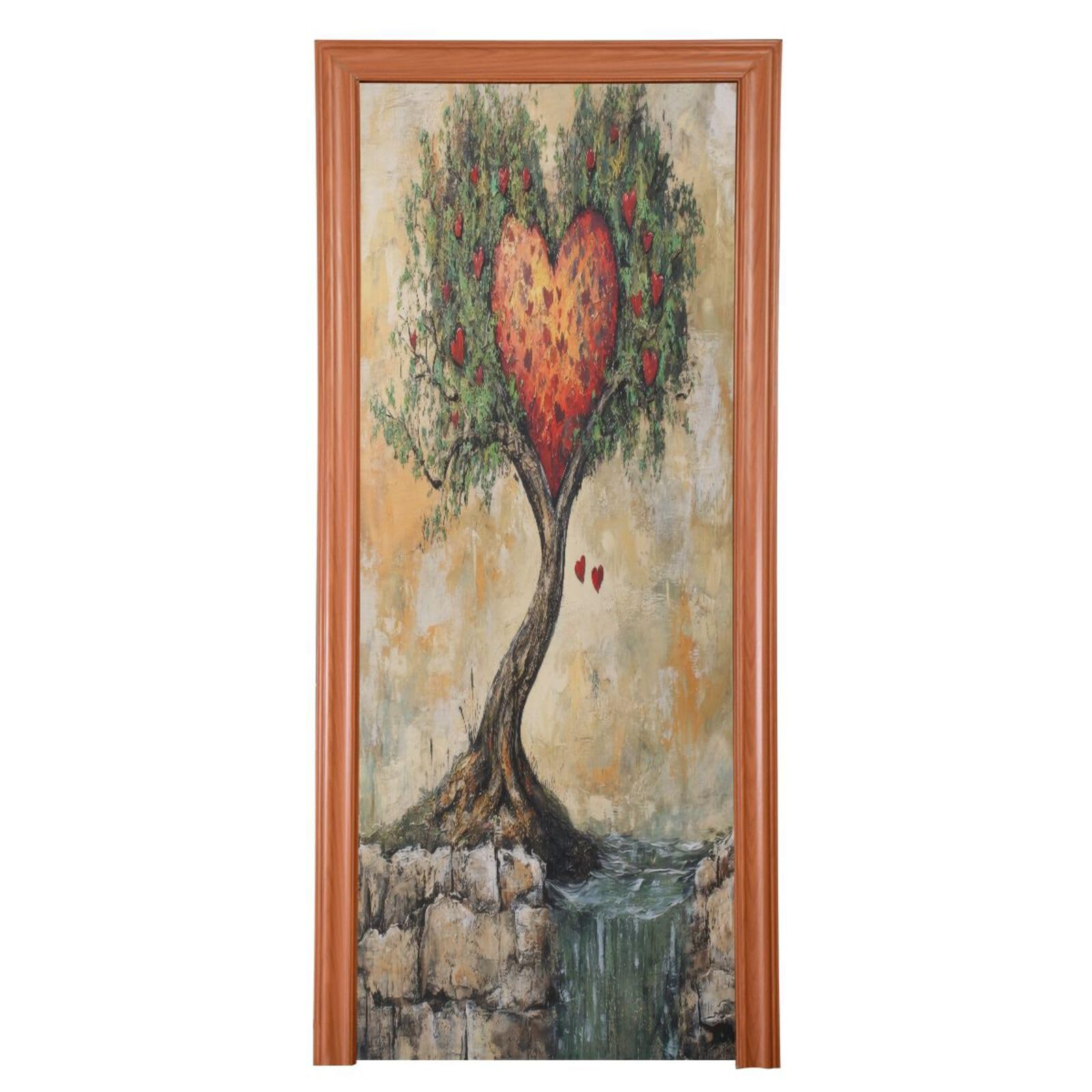 FLildon Vintage Love Tree Valentine's Day Door Cover Decoration, Party Accessory Porch Decor for Festive Ornament Room Door Covers 32 x 79 Inch