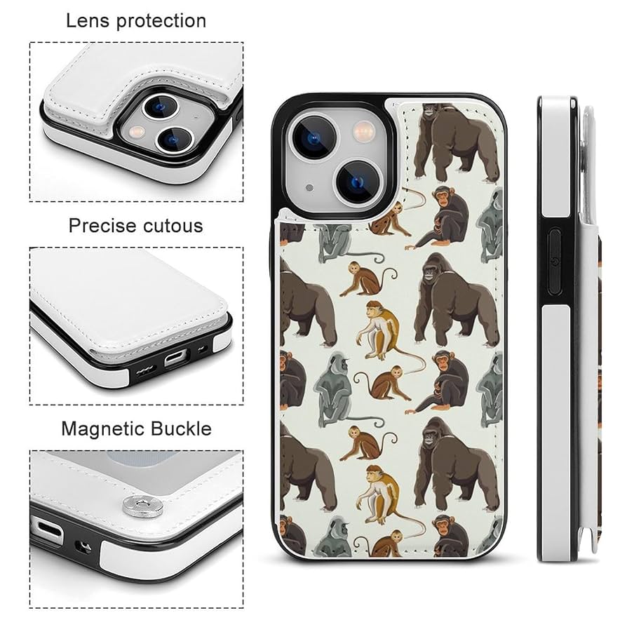 iPhone - ゴリ　新品　iPhone14 ケース Amazon.co.jp: iPhone 14 Proケース 手帳型 ゴリラ サル