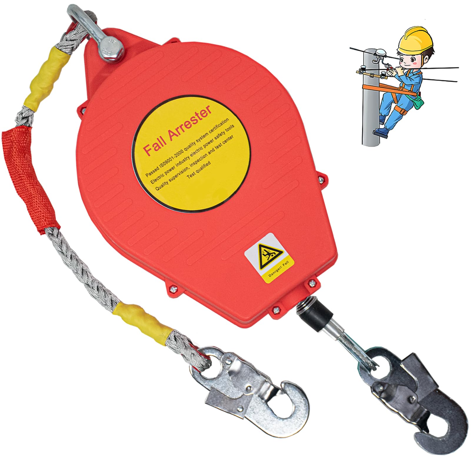 Antichute a Rappel Automatique avec Crochet Autobloquant 10m/15m/20m
