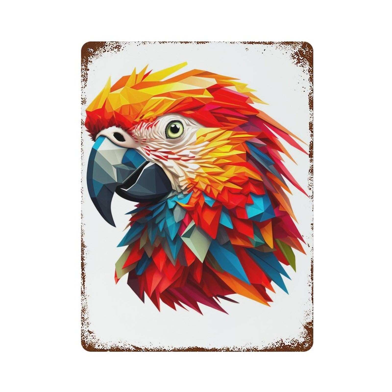 Parrot Colorful Retro Metal Sign 15.7"x11.8", Classic Wall Plaque for Garage, Pub Or Kitchen