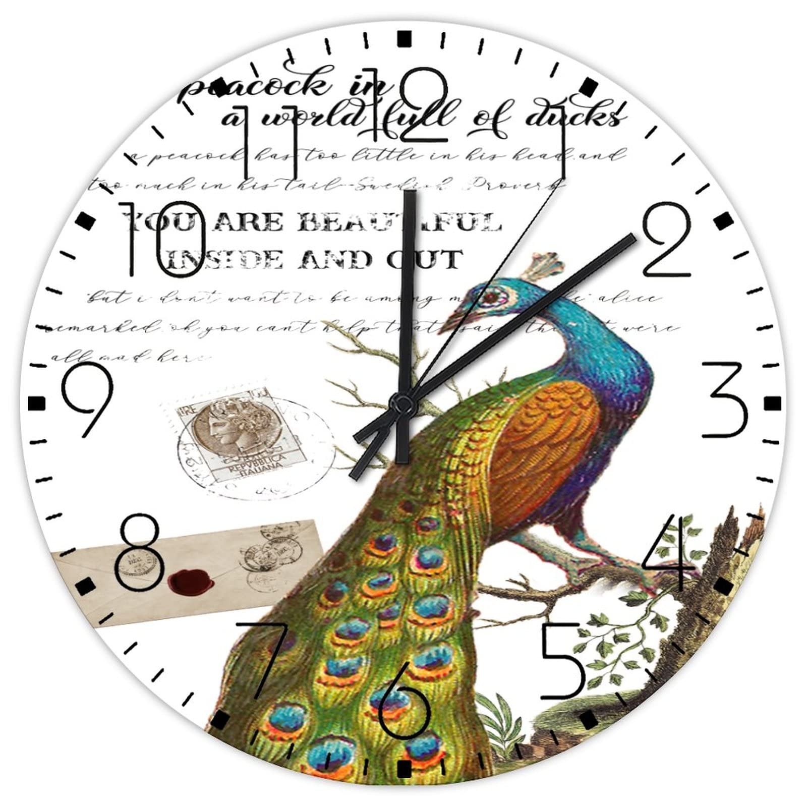 Horloge murale pour salle d'exercice et salon au design inspirant 30cm