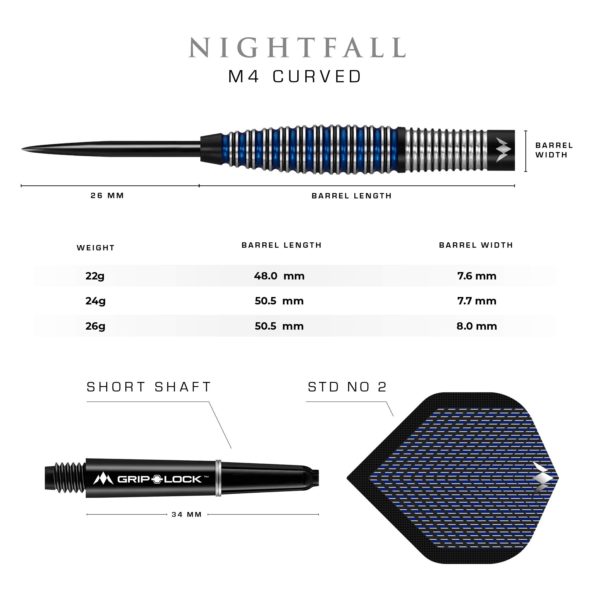 Mission Nightfall rzutki ze stalową końcówką