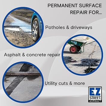 EZ Street Asphalt | Permanent Pothole Repair | 20kg Bucket | Ready to Use