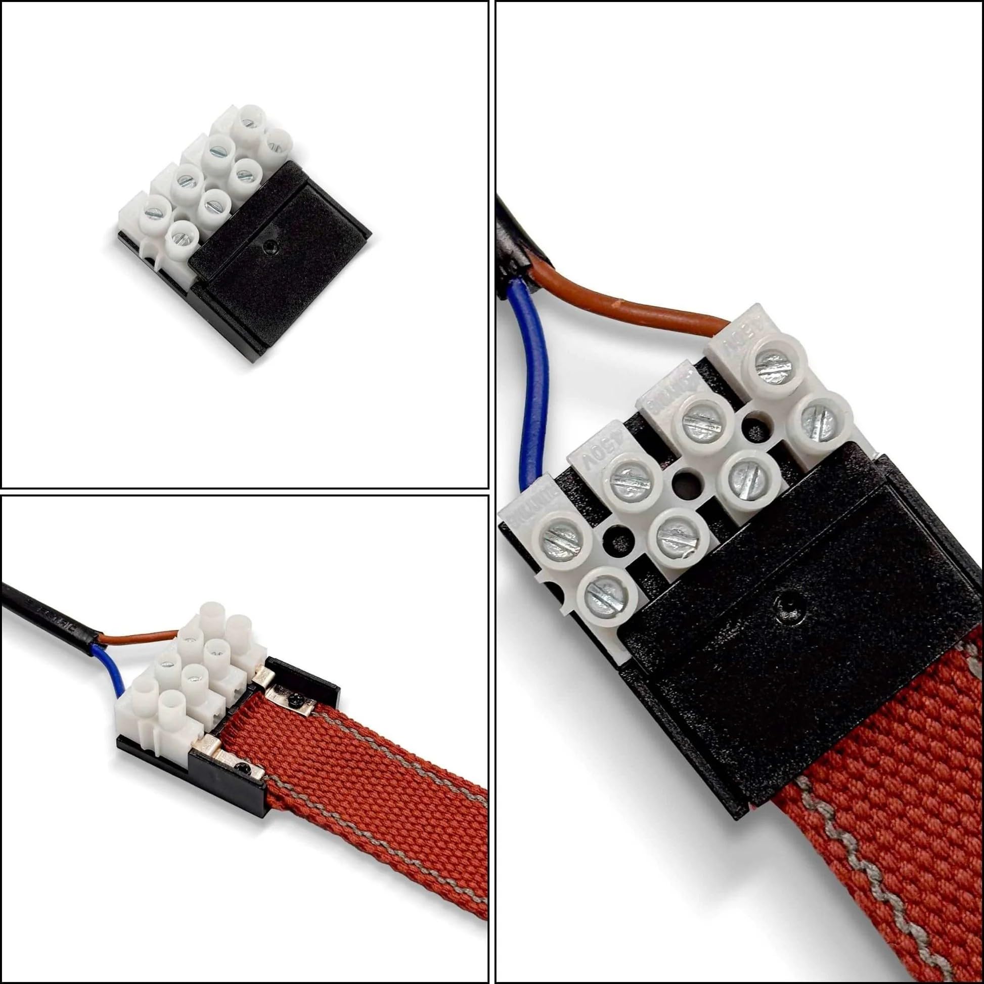 BARCELONA LED Axia 4 Lámpara Colgante LED Bola Opal 12W con Cinta Textil Conductora Color Ladrillo 5m, Gran Lámpara Colgante de Diseño Artístico y, Sistema Iluminación Configurable 2700K