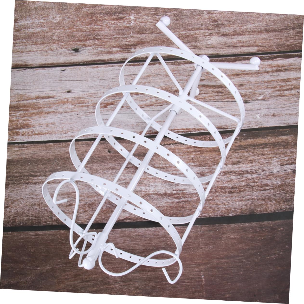 Ipetboom Espositore per Orecchini Girevole a 4 Livelli 144 Fori Bianco | Supporto Rotondo in Metallo Resistente, per Negozi e Casa, Adatto a Ragazze e Donne