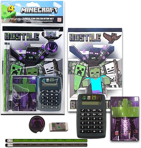 Miniatura 2 de Minecraft Paquete económico de suministros escolares, paquete de 9 piezas con carpetas, cuadernos y calcomanías Minecraft para niños y niñas |