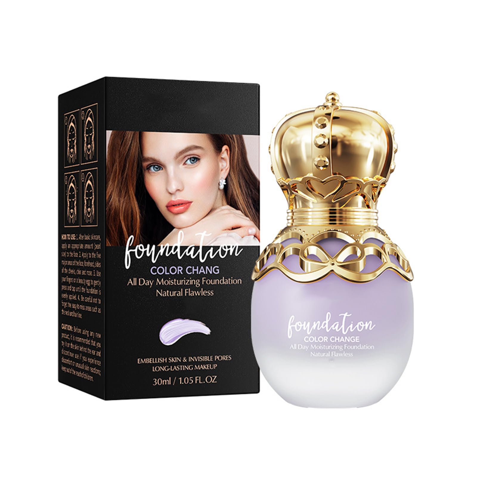 Color Changing Foundation High Coverage Long-Lasting Moisturizing Self Adjusting Foundation BB Cream Suitable for All Skin Types 1
