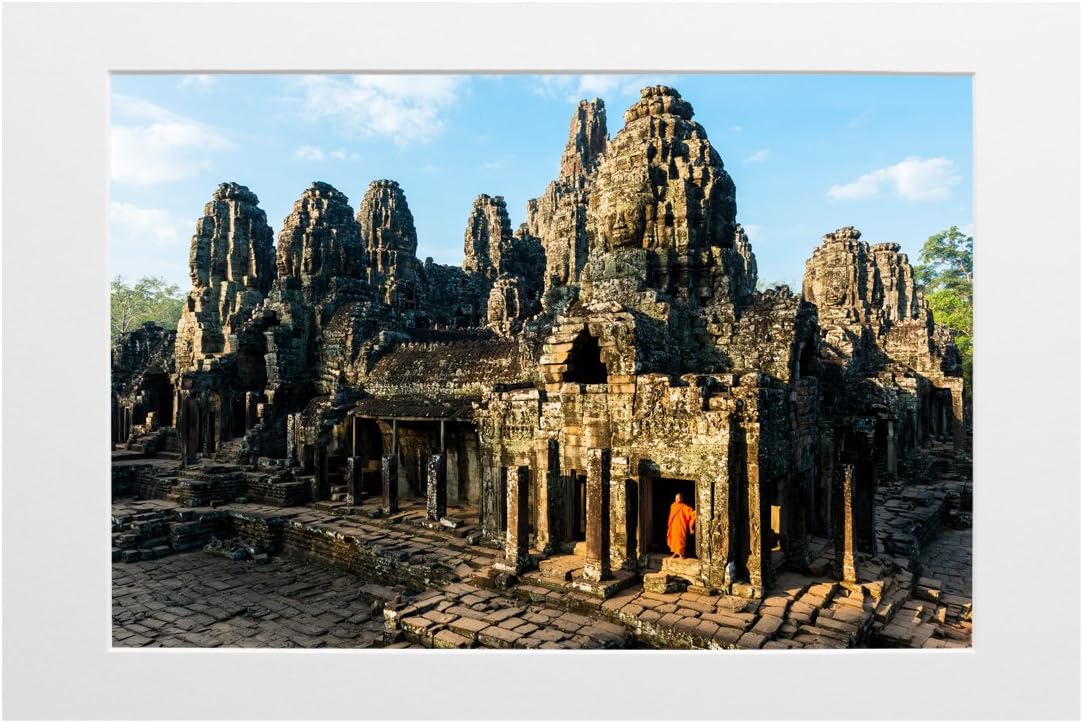 Eyecandy Art Group Bayon Temple โ Burma-Special Edition Fine Art Giclee 30x20. Individually Numbered by Award Winning Photographer, Pro Photo Satin Paper, Mounted Print White