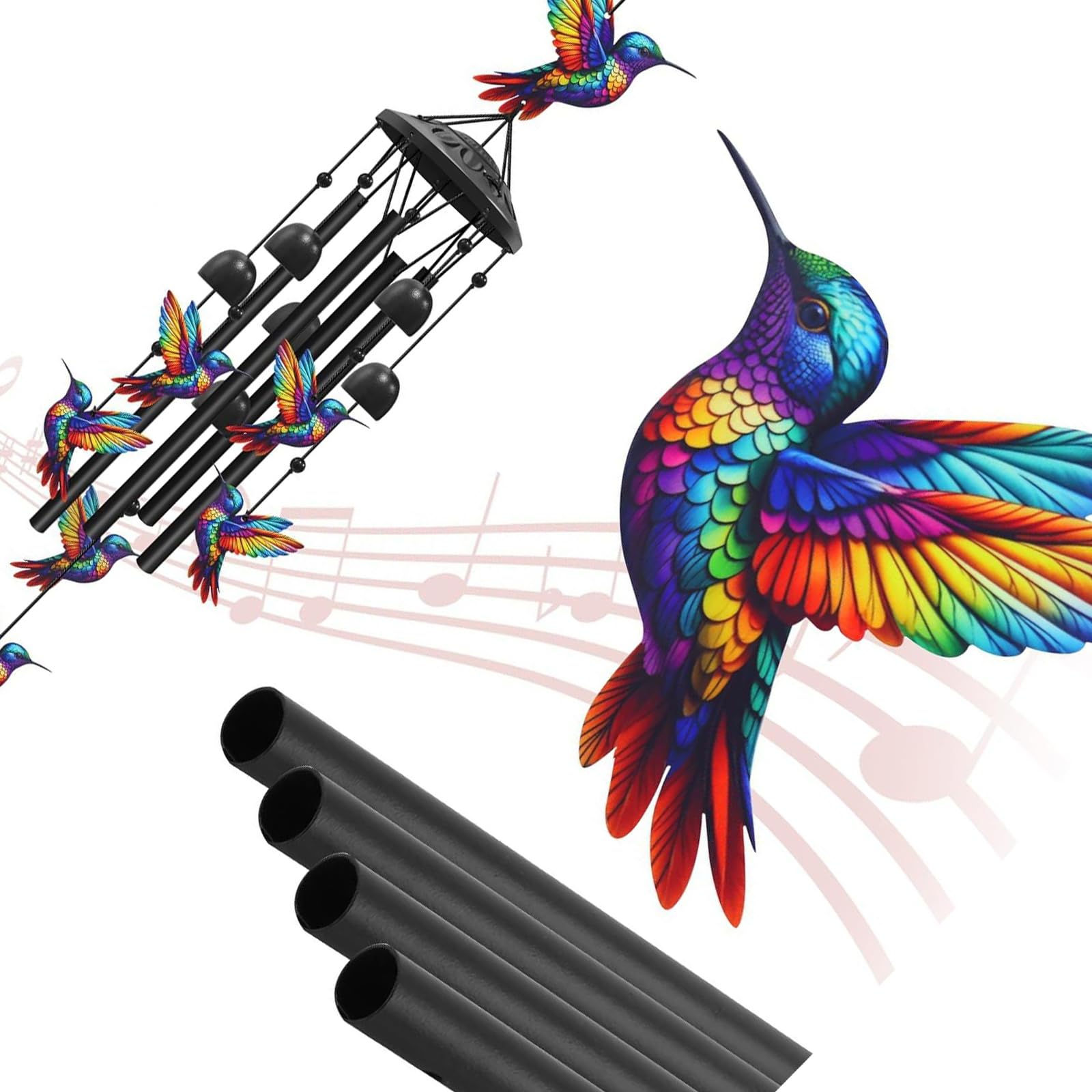 APGLSXY Simple Install Metal Wind Toll Offering Vibrant Hues and Gentle Chimes Ideal for Patio or Yard Use Impermeable Carillons
