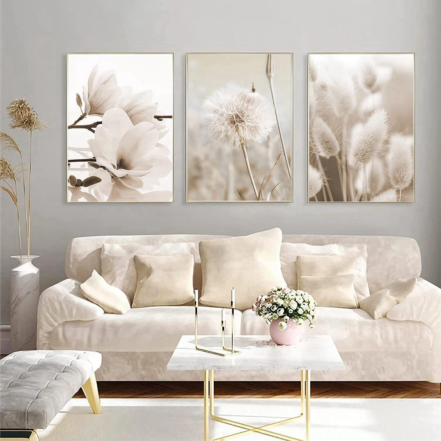 LPFNSF Beige Home Decoration Poster, Modern Reed Plant Decoration Landscape Painting, Bedroom, Living Room - Image 3