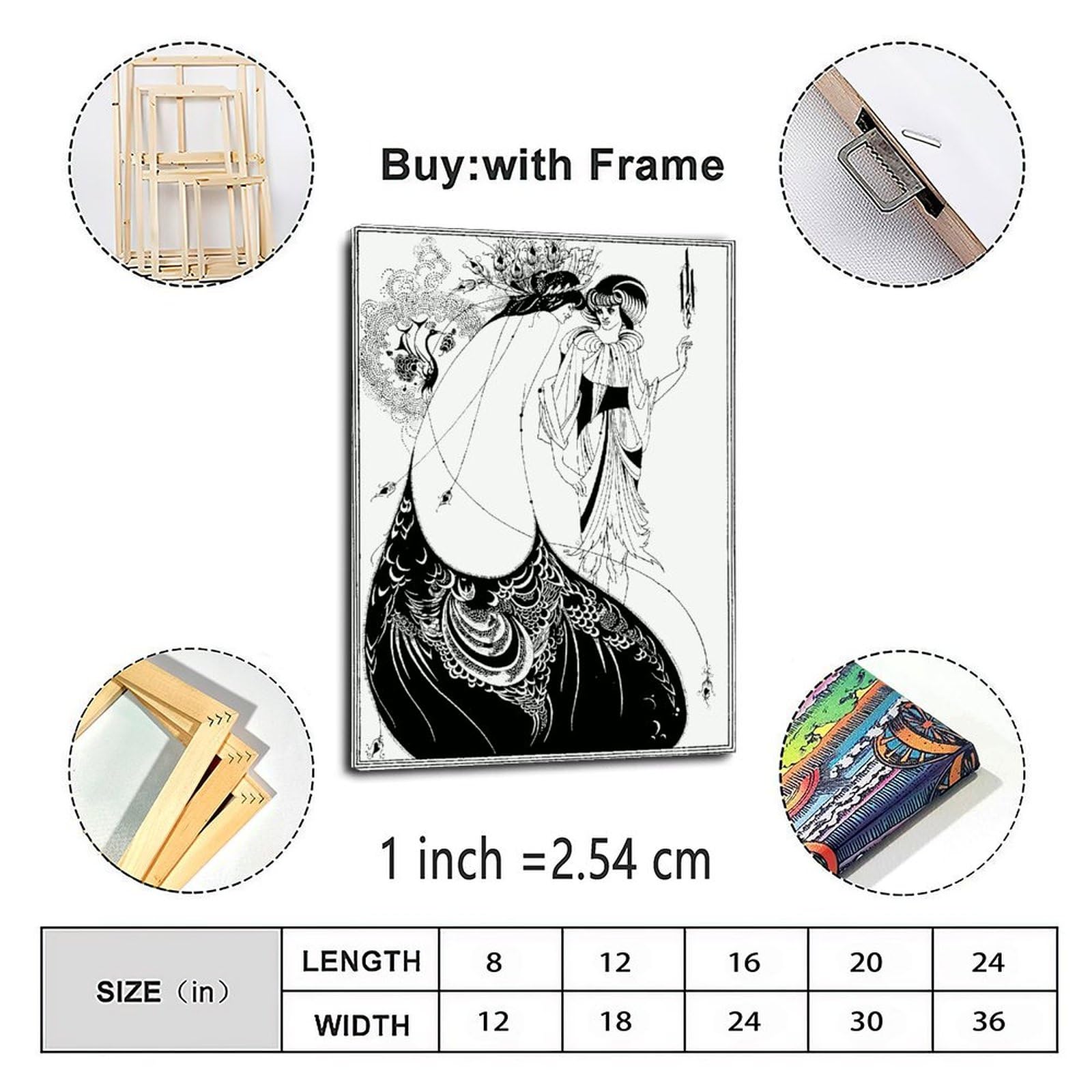 Amazon.com: QNBHYAA Famous Painter Aubrey Beardsley Art Peacock