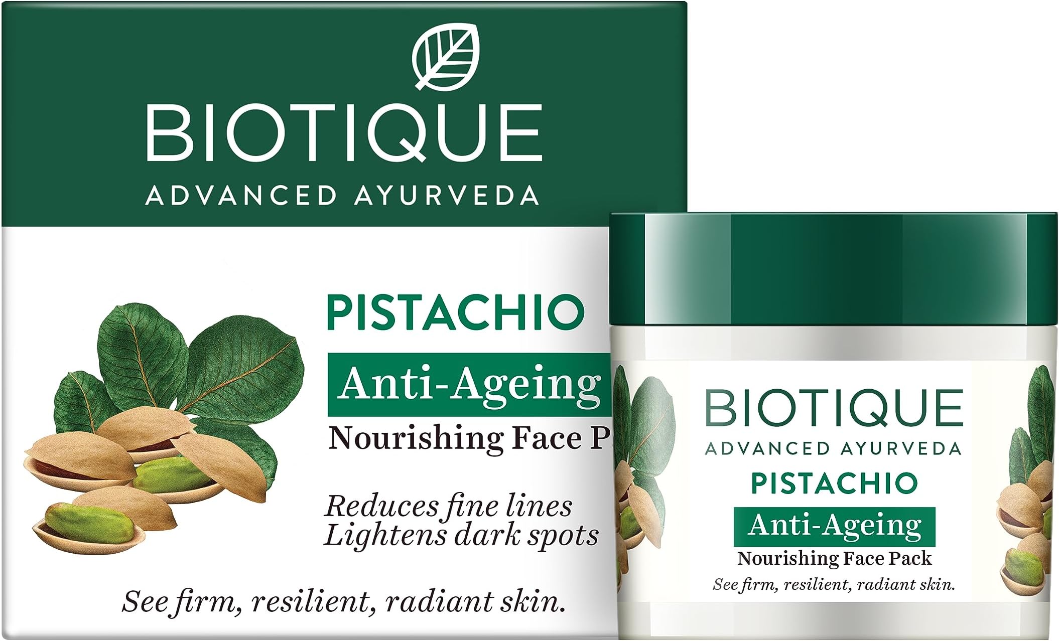 Bio Pistachio Ageless Nourishing & Revitalizing Face Pack For All Skin Types, 50G I 1.76 Oz.