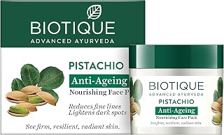Biotique Bio Pistachio Ageless Nourishing and Revitalizing Face Pack for All Skin Types, 50g