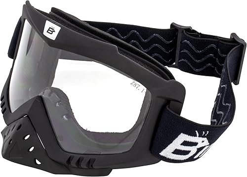 Birdz Gafas Toucan Motocicleta ATV UTV Motocross Gafas acolchadas con protector nasal desmontable
