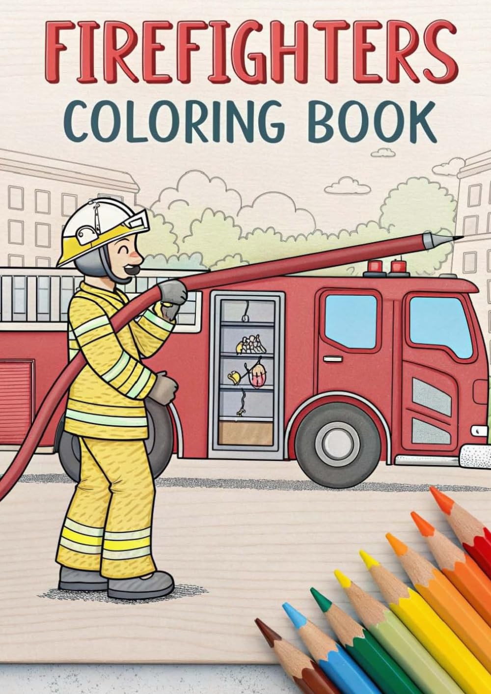 Firefighters Coloring Book for Kids: 25 Exciting Coloring Pages of Fire Trucks, Firefighters, Rescue Scenes: A Fun and Inspiring Coloring Book for ... Firefighting Illustra (Coloring Books)