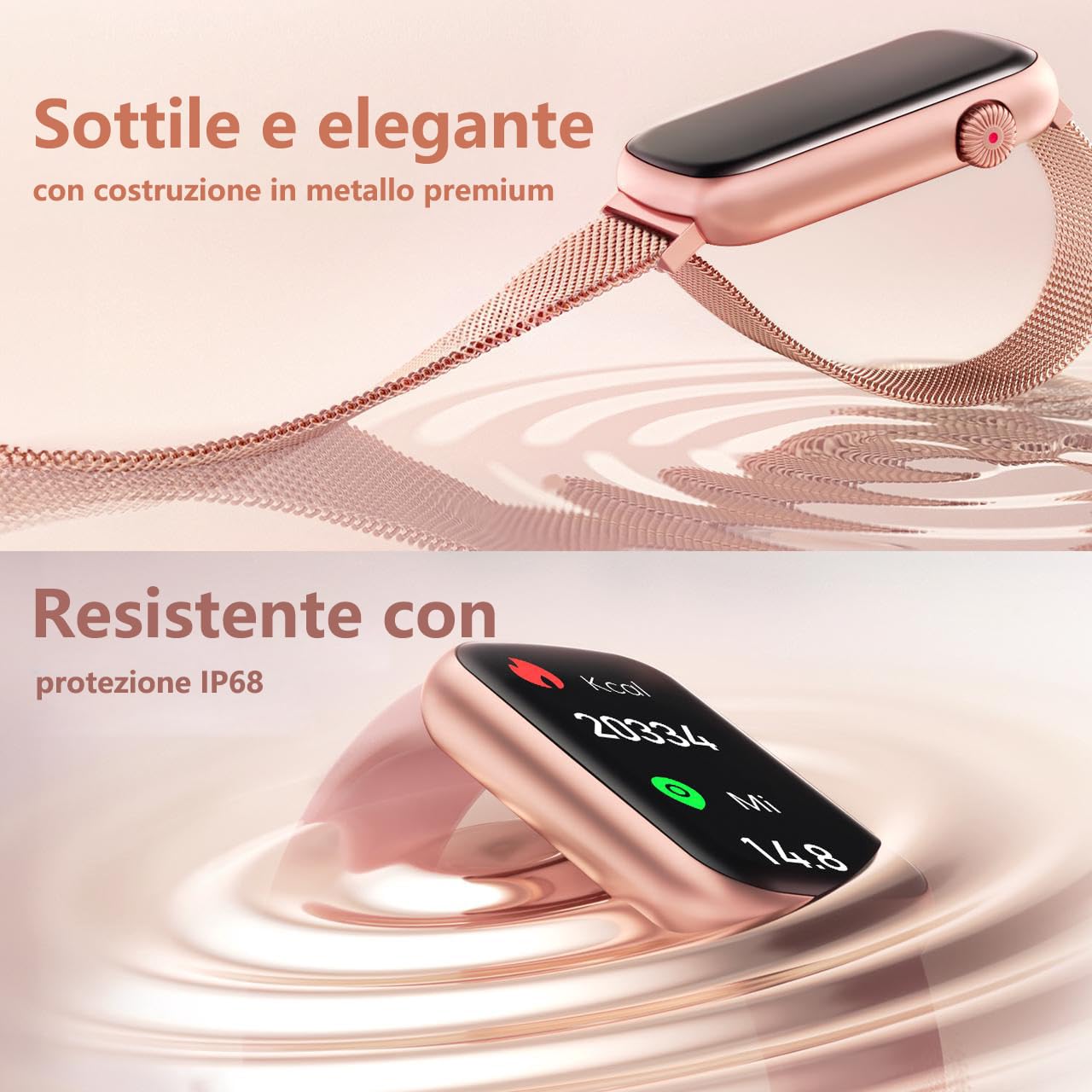 FITVII Activity Fitness Tracker con Monitoraggio 24/7 di Ossigeno nel Sangue, Pressione Sanguigna e Frequenza Cardiaca, Impermeabile IP68, Smartwatch con Contapassi per Donna e Uomo