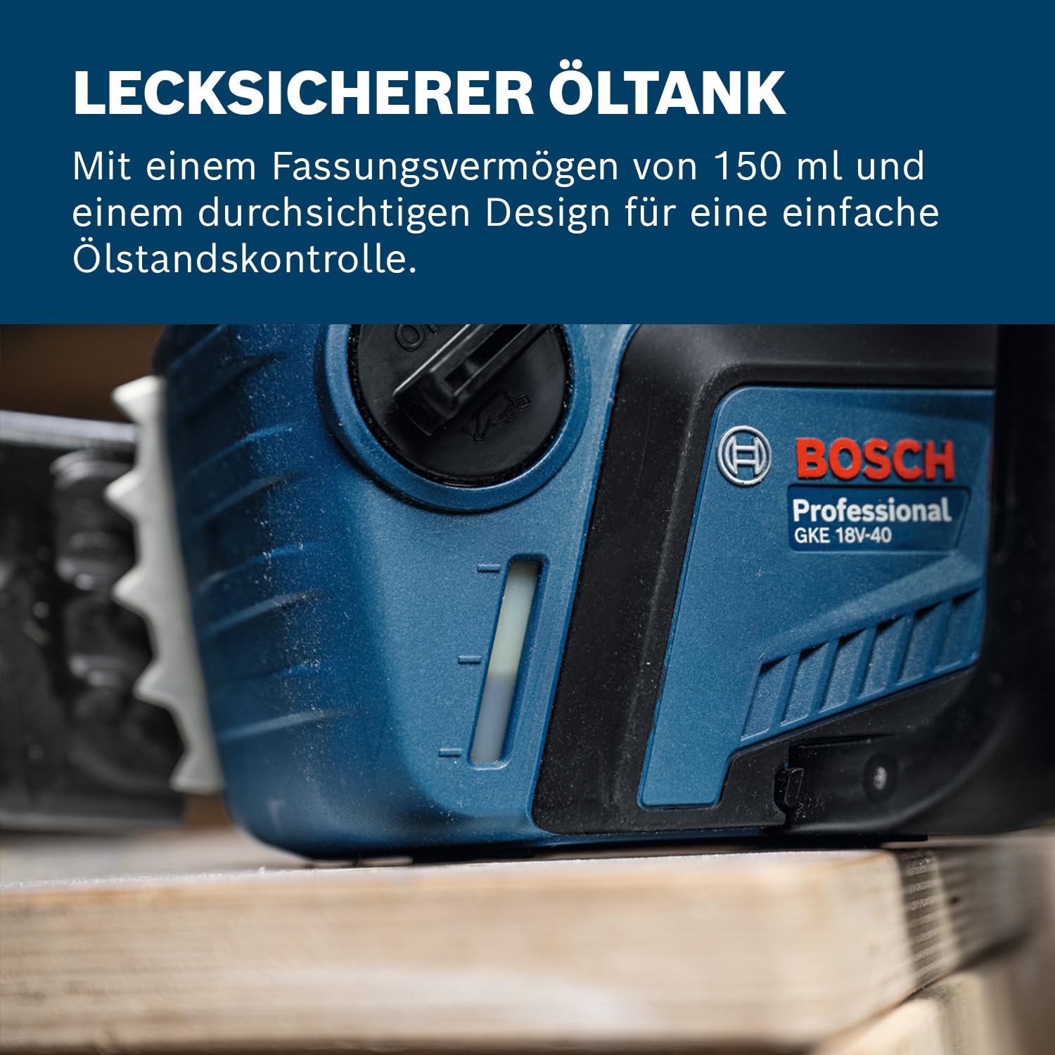 Bosch Professional 18V System Kettensäge GKE 18V-40 (40 cm Schwert, bürstenloser Motor mit BITURBO-Technologie, inklusiv Kombischlüssel, Kettenabdeckung, ohne Akku/Ladegerät)