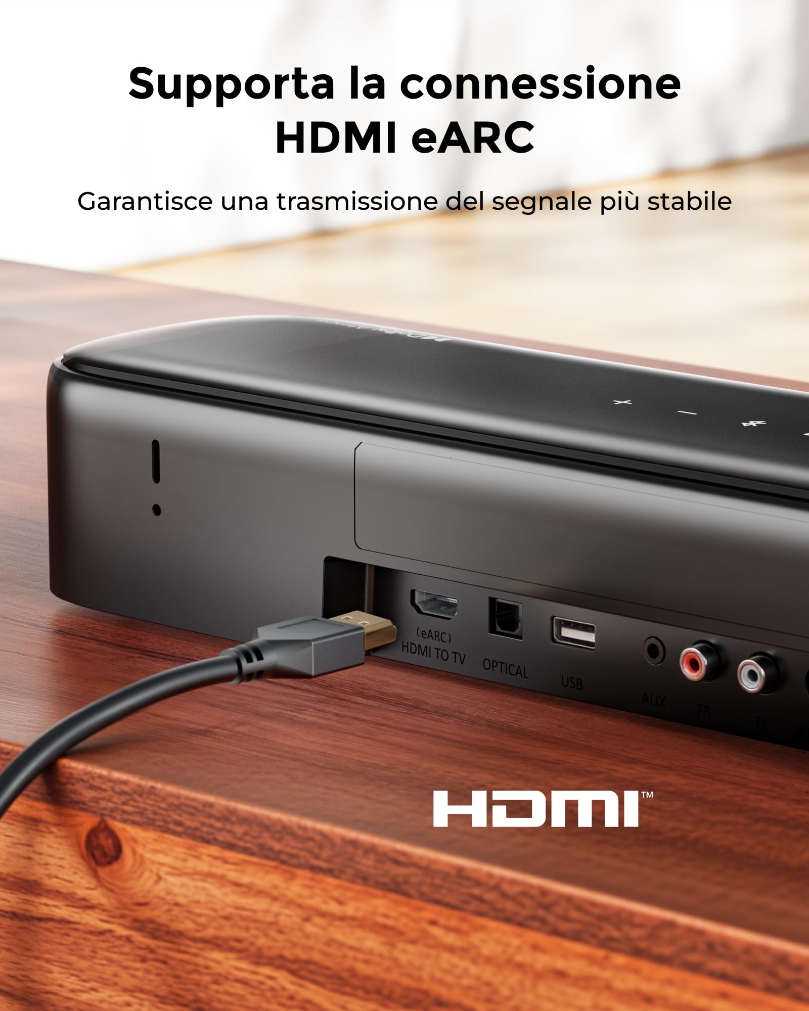 ULTIMEA Soundbar 7.1 Canali con Dolby Atmos, Sistema Audio Surround con 4 Altoparlanti Surround,APP, Home Theater, Soundbar TV con Subwoofer, HDMI eARC, Bluetooth 5.3, Aura A60