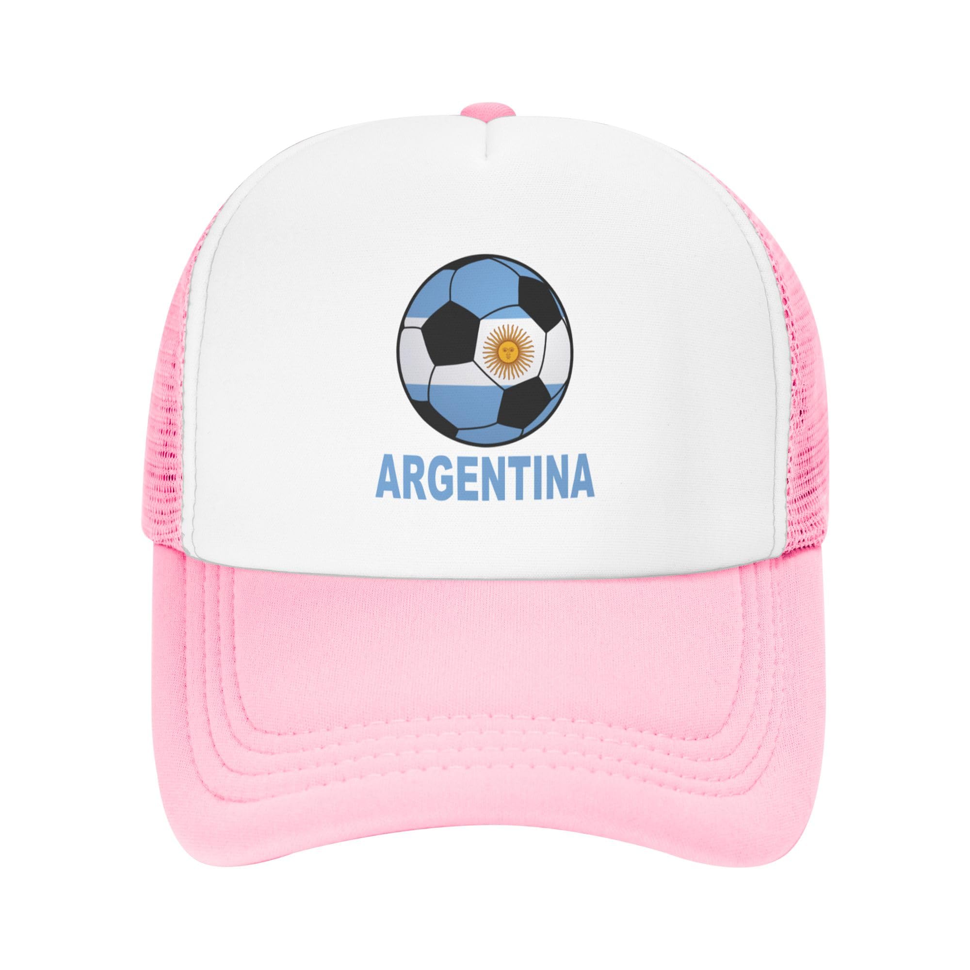 Argentina Soccer Lightweight Mesh Baseball Hat Fishing Sun Cap Outdoor Casual Cap Pink