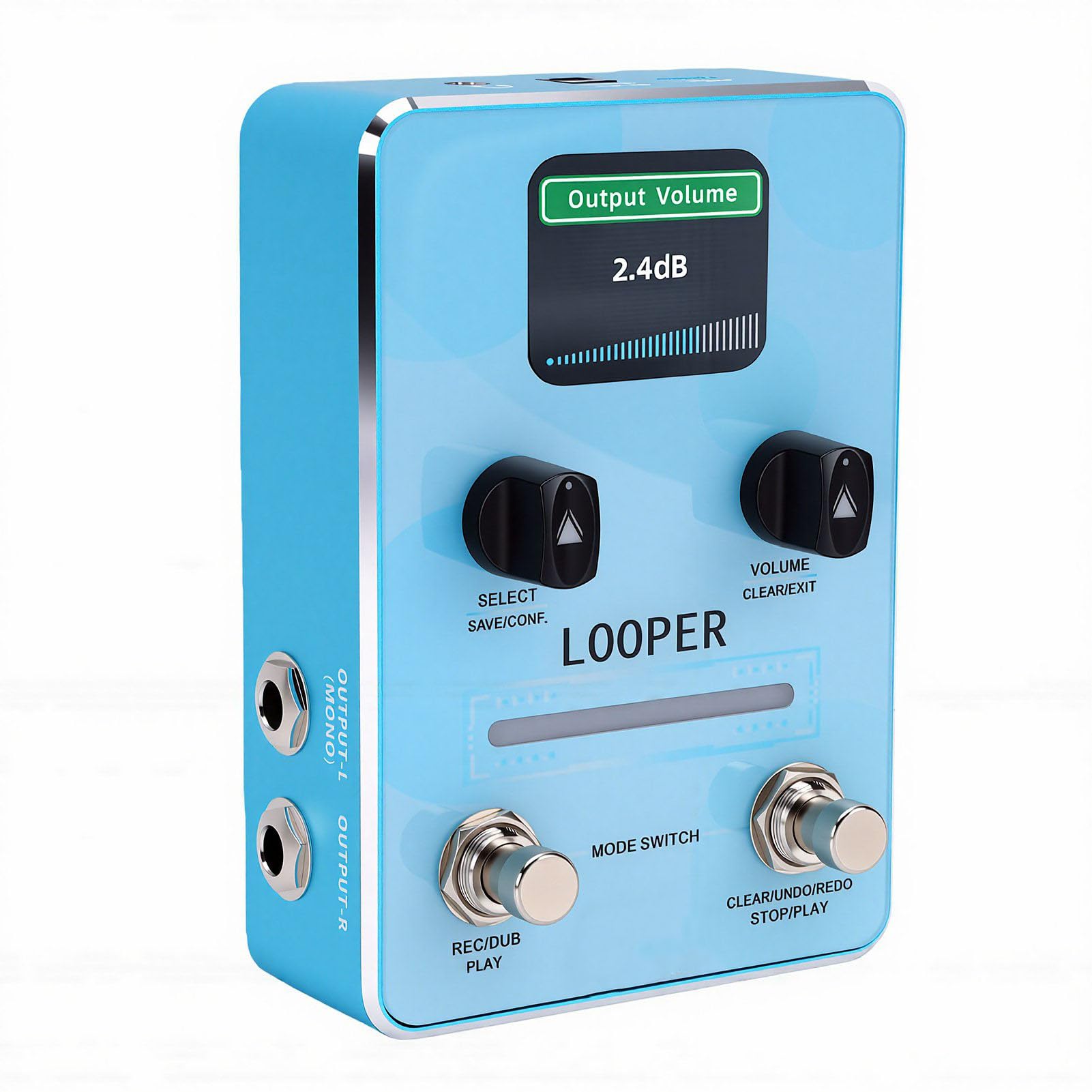 Generic Pedale Looper, Pedale Effetti per Chitarra Overdub Audio Illimitato a 44,1 KHz con 40 Slot di Memoria e Display LED per Performance Dal Vivo e Scrittura di Canzoni