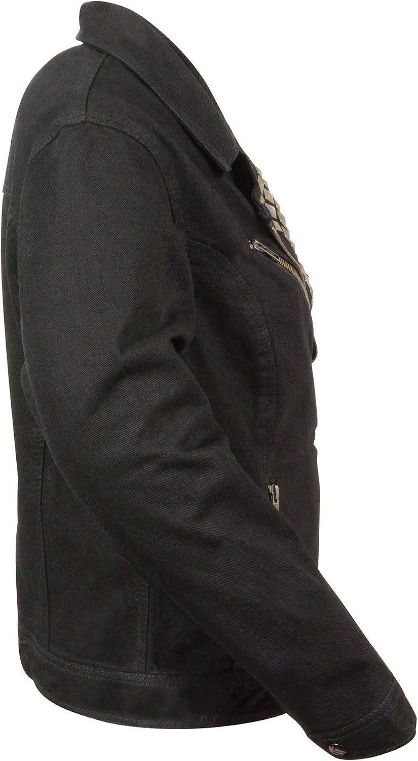 Milwaukee Leather MDL2000 Ladies Black Denim Jacket with Studded Spikes