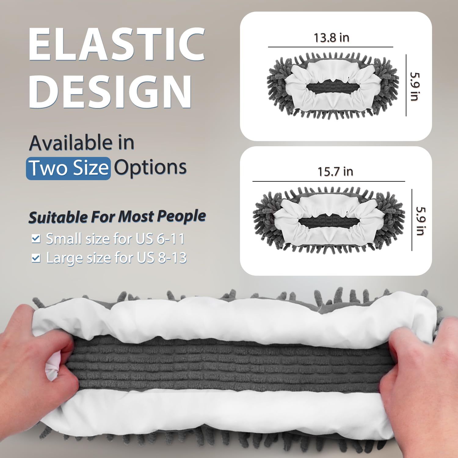 8 Pcs Mop Slippers Socks Floor Cleaning,Microfiber Shoe Covers dust Washable Reusable for Woman Man House Kitchen (Dark Grey) image 5
