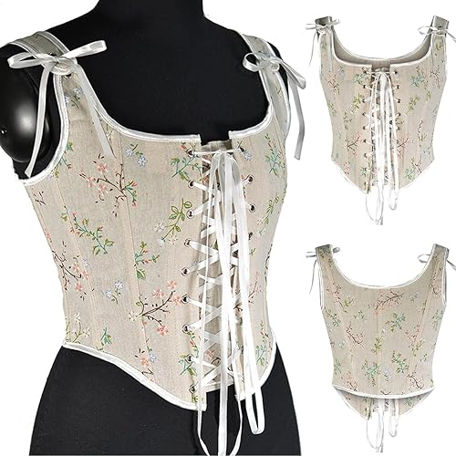 Miniatura 3 de Corsé con realce para mujer, estilo victoriano, cinturón steampunk, pirata, renacentista, corsé con correas