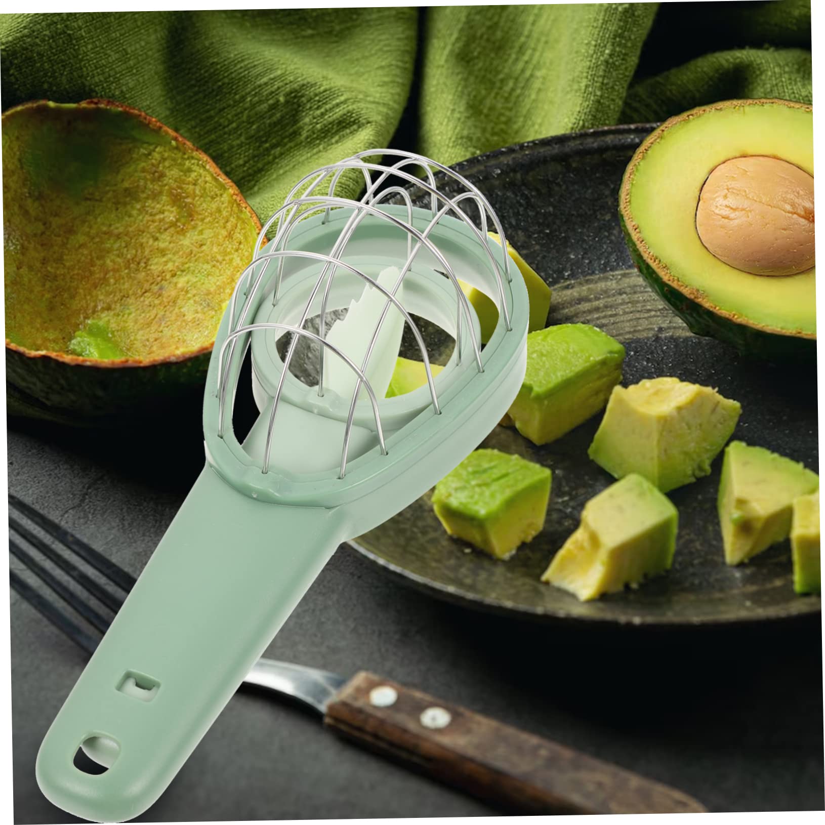 Unomor Kitchen Gadget 3-in-1 Avocado Cutter Tool Slicer Splitter Peeler Stainless Steel Portable Strong