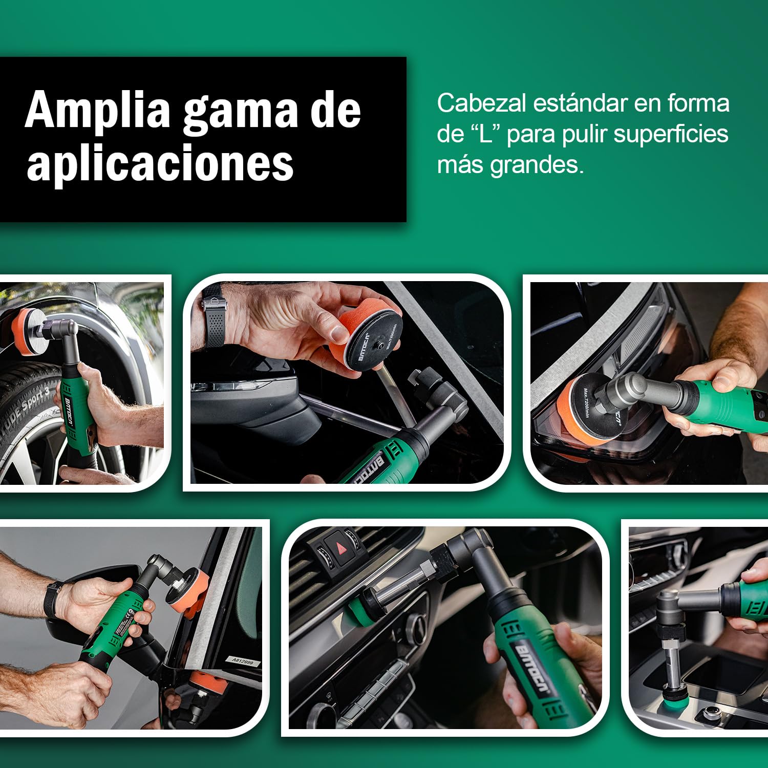 BATOCA S6 Mini pulidora batería,Pulidor de Detalle,12V Pulido Coche,Juego Profesional para Cuidado Detalle,DA&RO Máquina de Pulir,1000-5000RPM&4200-21000RPM,25mm/50mm/75mm Esponja Pulidor