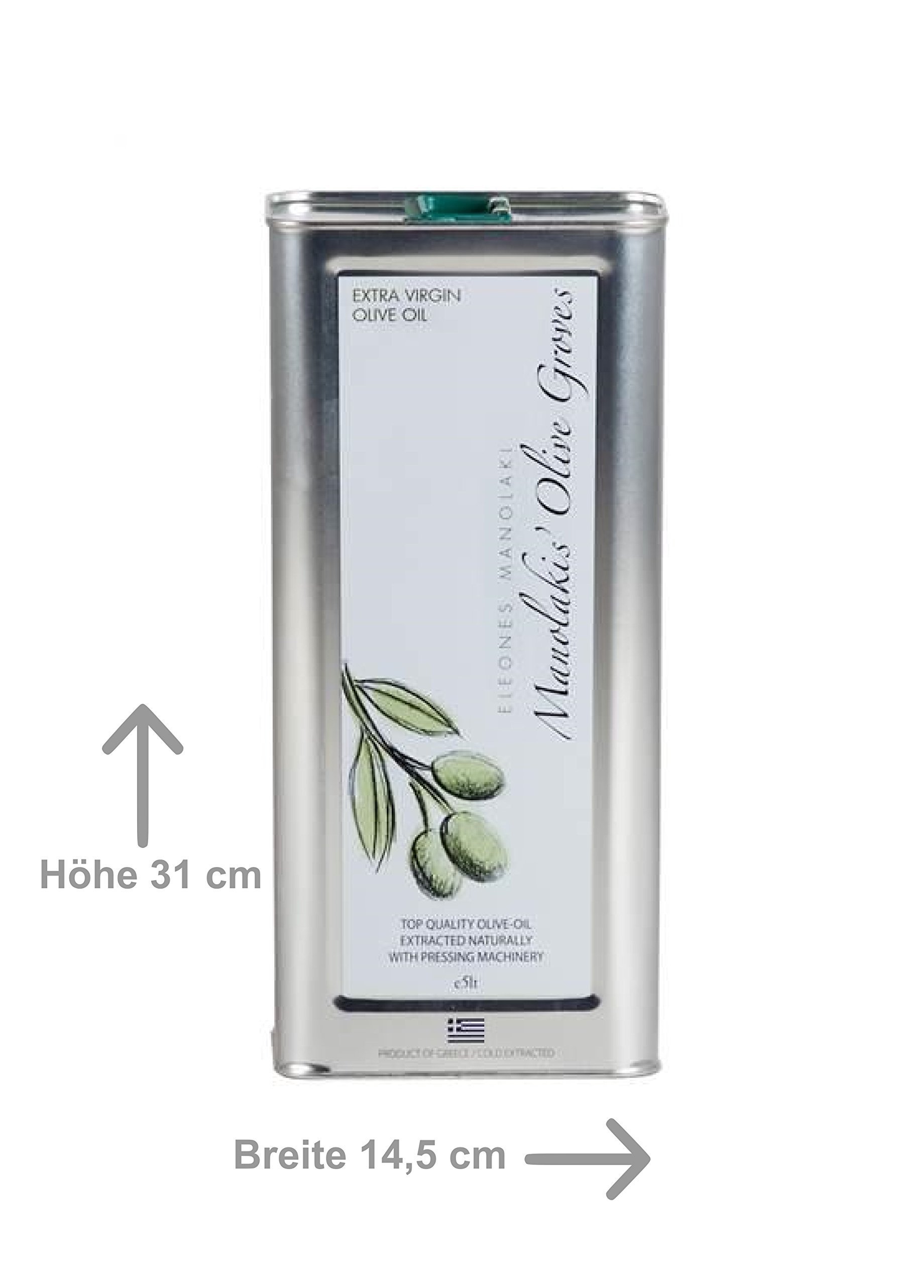 KretaNatura Natives Olivenöl extra Kaltgepresst & Filtriert | 100% natürliches & reines Olivenöl für Feinschmecker - Kreta, Griechenland | sortenreine Koroneiki Oliven | 5 Liter Kanister