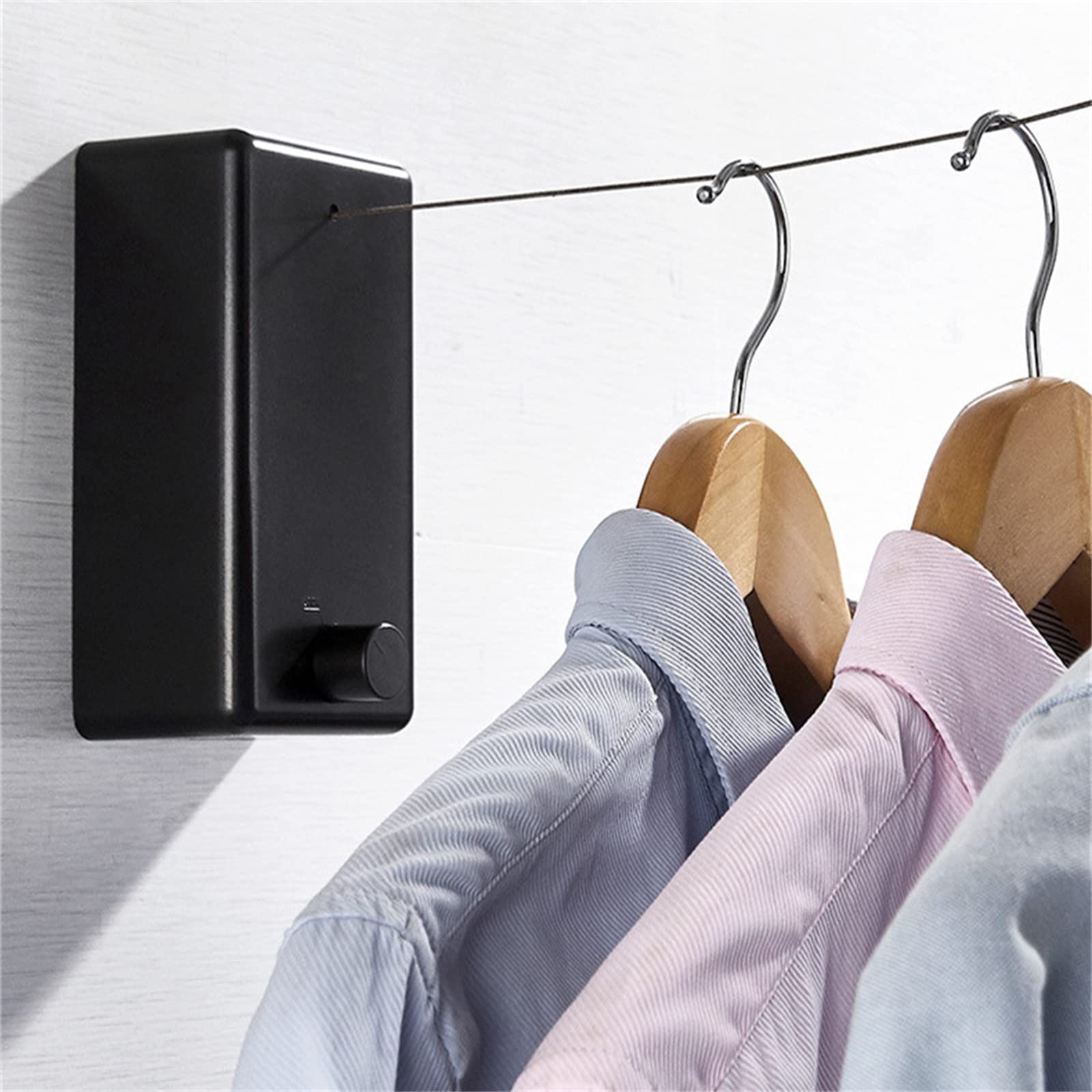Corde à Linge Rétractable de 13 Pieds,Ligne de Vêtements Réglable en Acier Inoxydable,capacité de Poids de 55 LB Corde à Linge pour Suspendre Le Séchage de la Salle de Bain